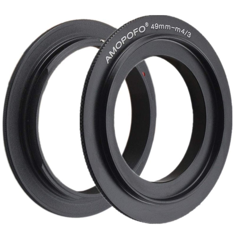 Amopofo حلقة محول عكسية بملف فلتر 49 مم، لكاميرات M4/3 LUMIX GX7 GF6 GH3 G5 GF5 GX1 GF3 G3 Olympus OM-D E-M1 E-M5 E-PL6 E-P5 DSLR - Image 1